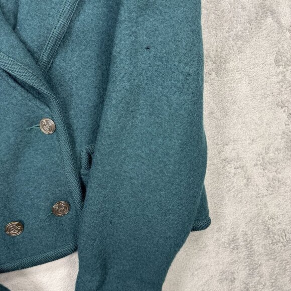 Vintage GEIGER Austria Womens Wool Double Breasted Blazer Jacket Green Size 38 - Picture 7 of 10